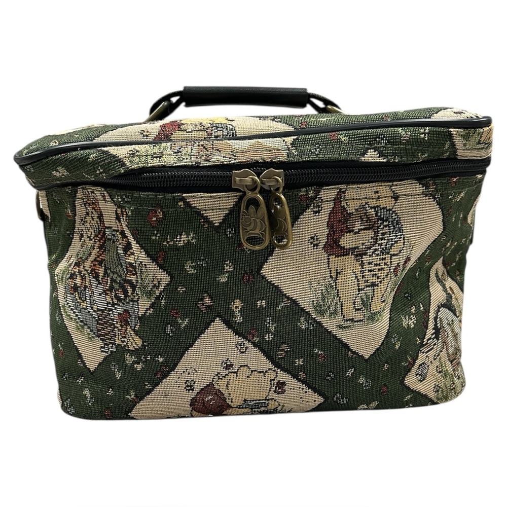 Disney Store Winnie the Pooh Tapestry Luggage Travel Cosmetic Make-Up Bag Case